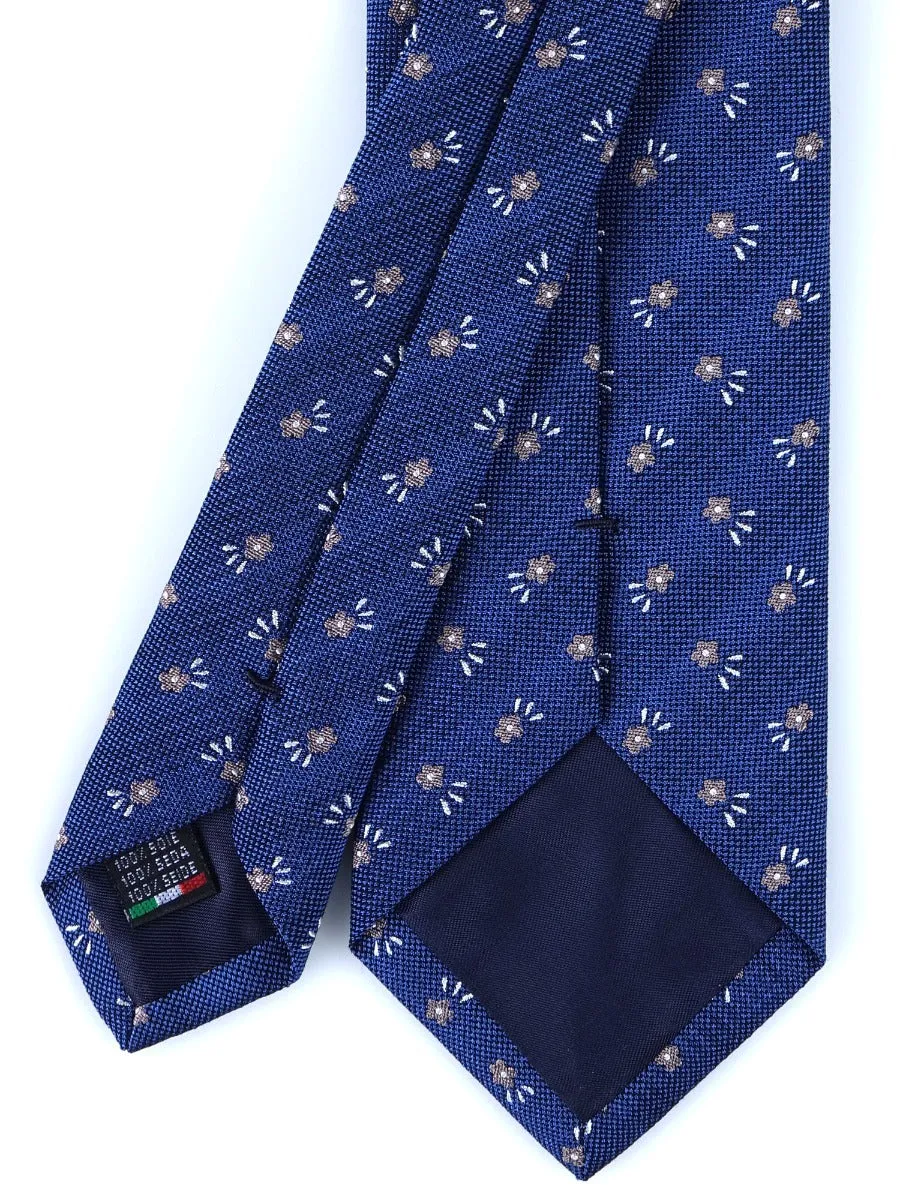 Cravatta 3 pieghe ALISSA in seta tessuta Blu 