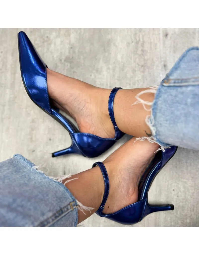 DECOLLETE' METALLIZZATO BLU