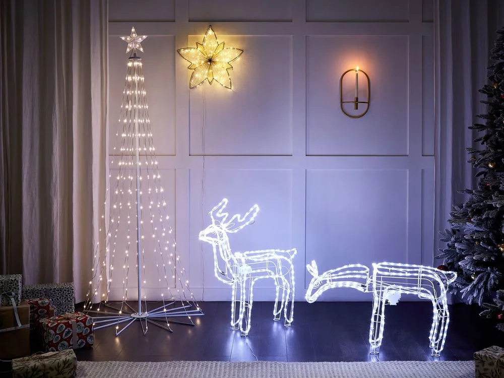 Decorazione animata da esterno capriolo con led bianco 53 cm KRISTNES