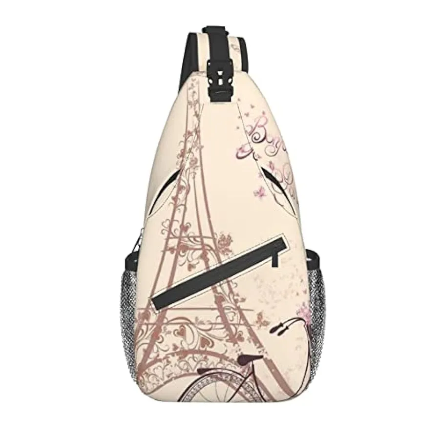 DJNGN Borsa a tracolla per bicicletta della Torre Eiffel, borsa a tracolla, zaino da trekking all’aperto per il fine settimana, 