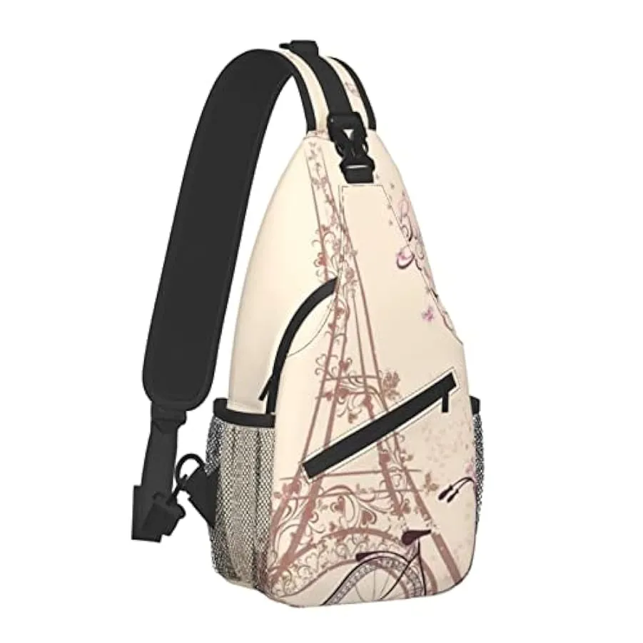 DJNGN Borsa a tracolla per bicicletta della Torre Eiffel, borsa a tracolla, zaino da trekking all’aperto per il fine settimana, 