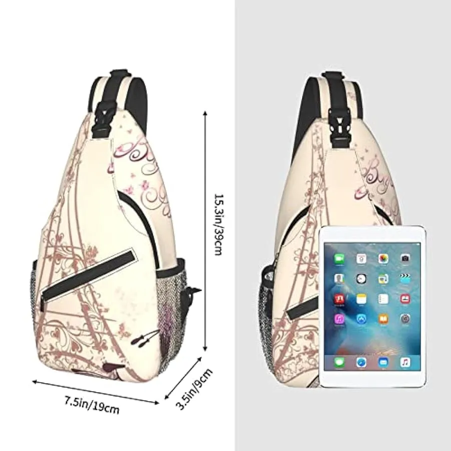 DJNGN Borsa a tracolla per bicicletta della Torre Eiffel, borsa a tracolla, zaino da trekking all’aperto per il fine settimana, 