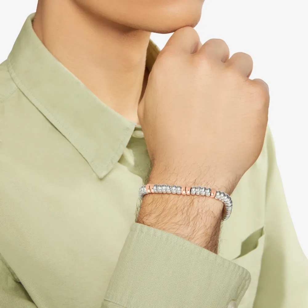 DoDo - Bracciale Rondelle Bold Oro Rosa 9K e Argento