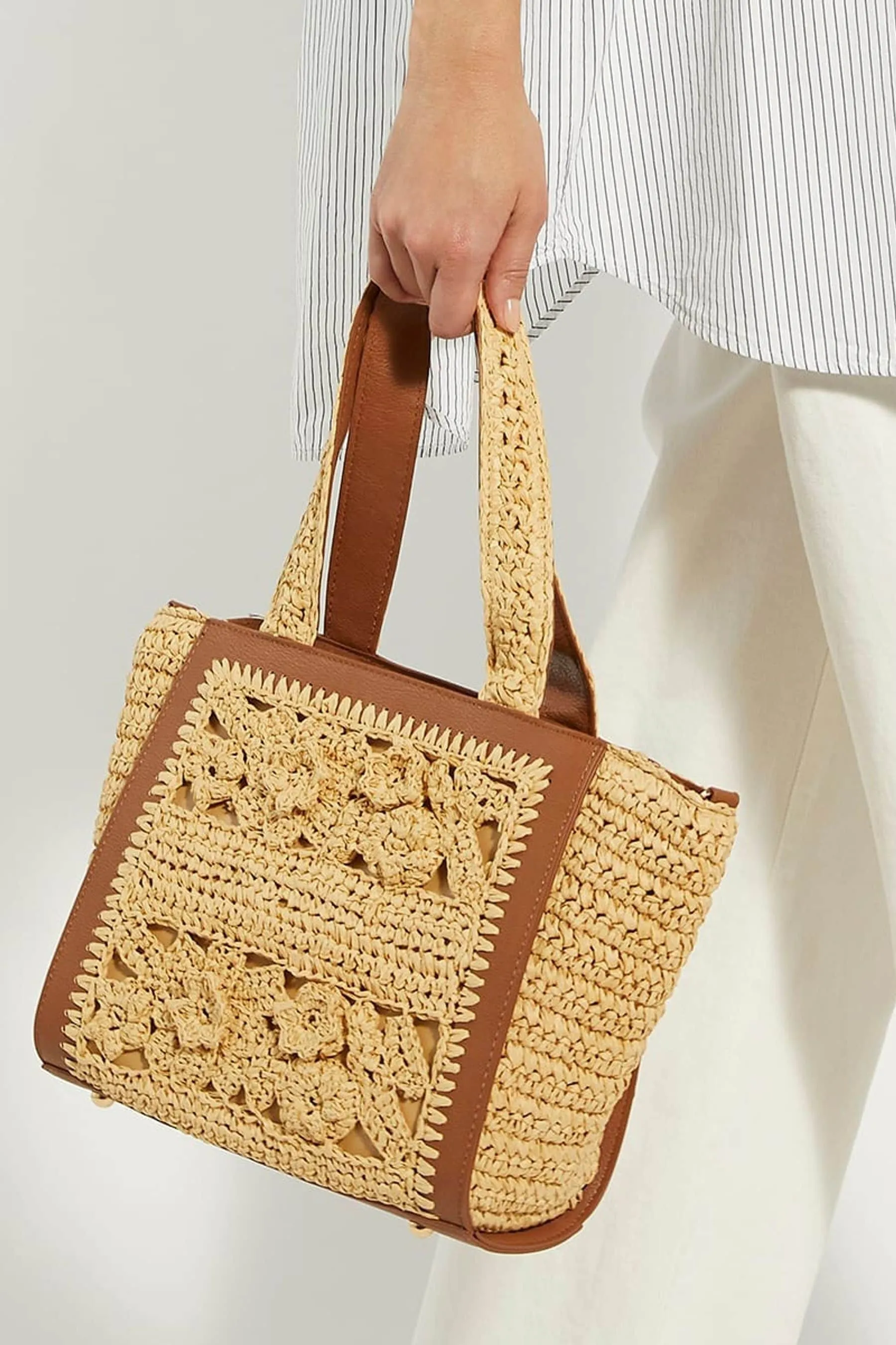 Dune London - Borsa a mano decorata con Floreale e margherite