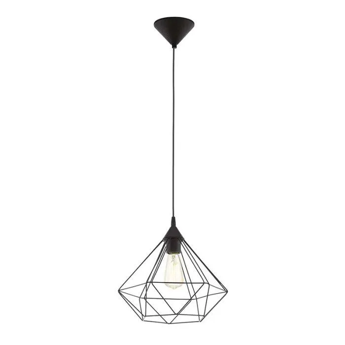 Eglo sospensione linea Tarbes in metallo nero E27 60W 