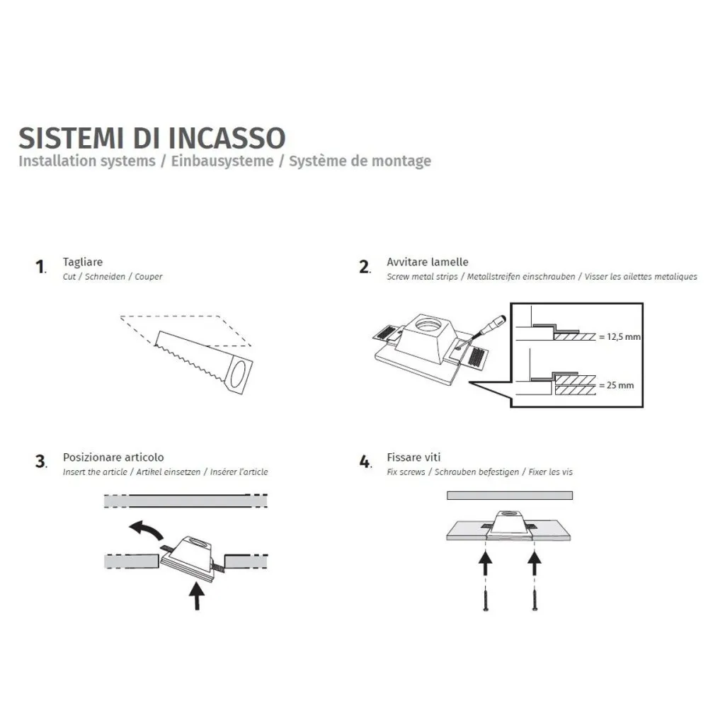 Faretto incasso Sforzin illuminazione ELIS T421 GU10 LED classico spot cartongesso