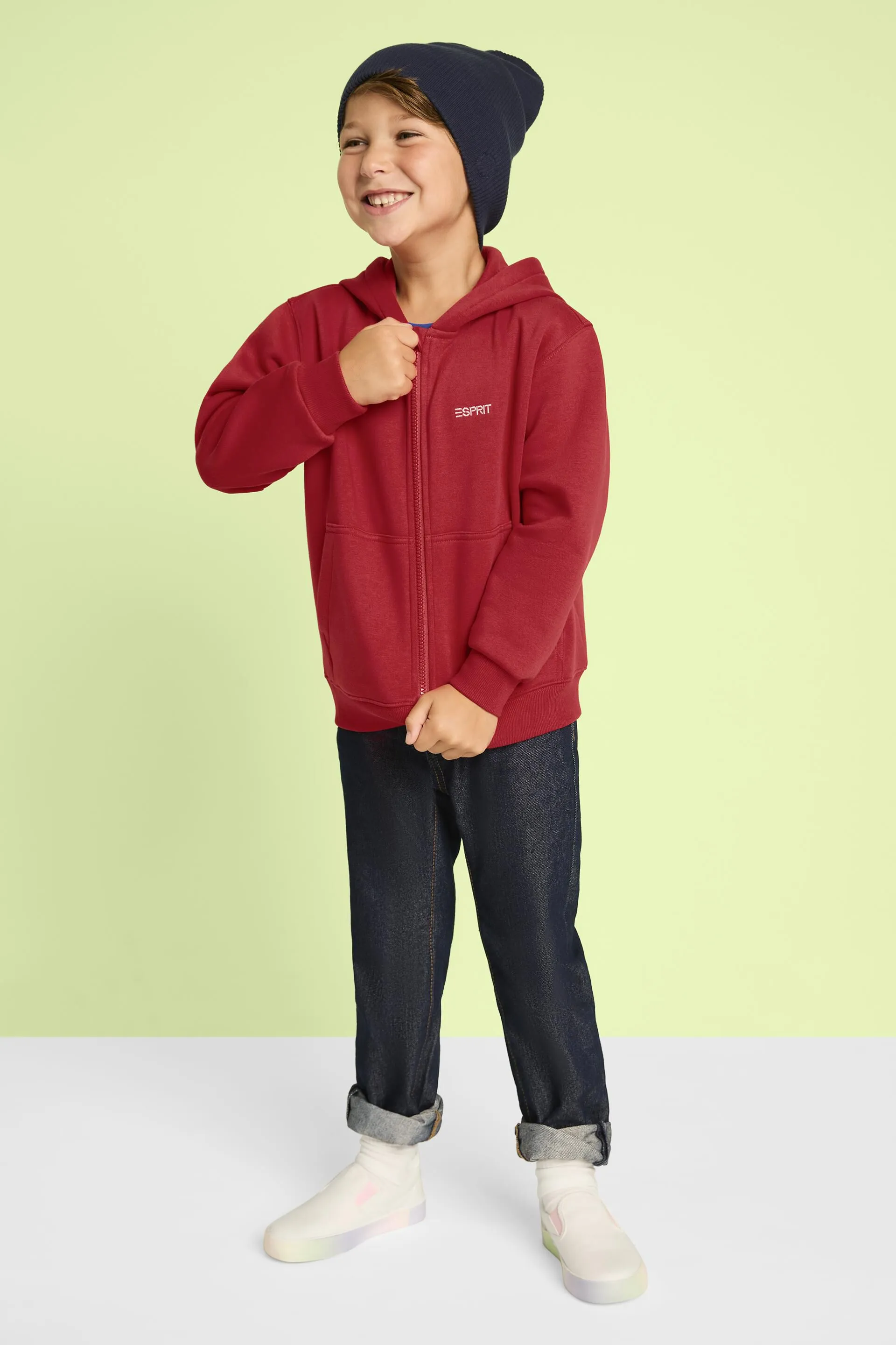 Felpa con cappuccio e zip con logo