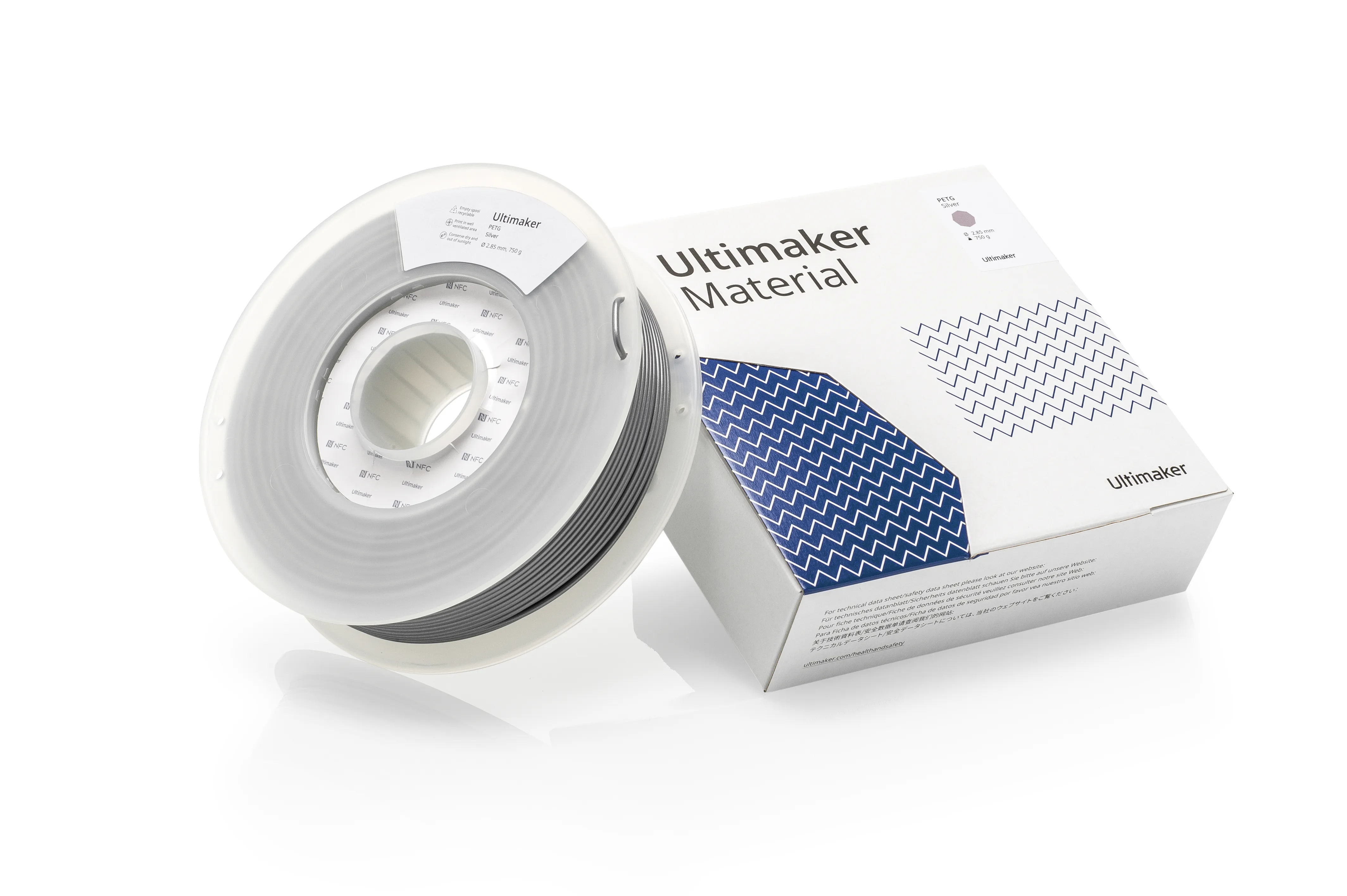 Filamento per stampante 3D Ultimaker, PET-G, Argento, diam. 2.85mm