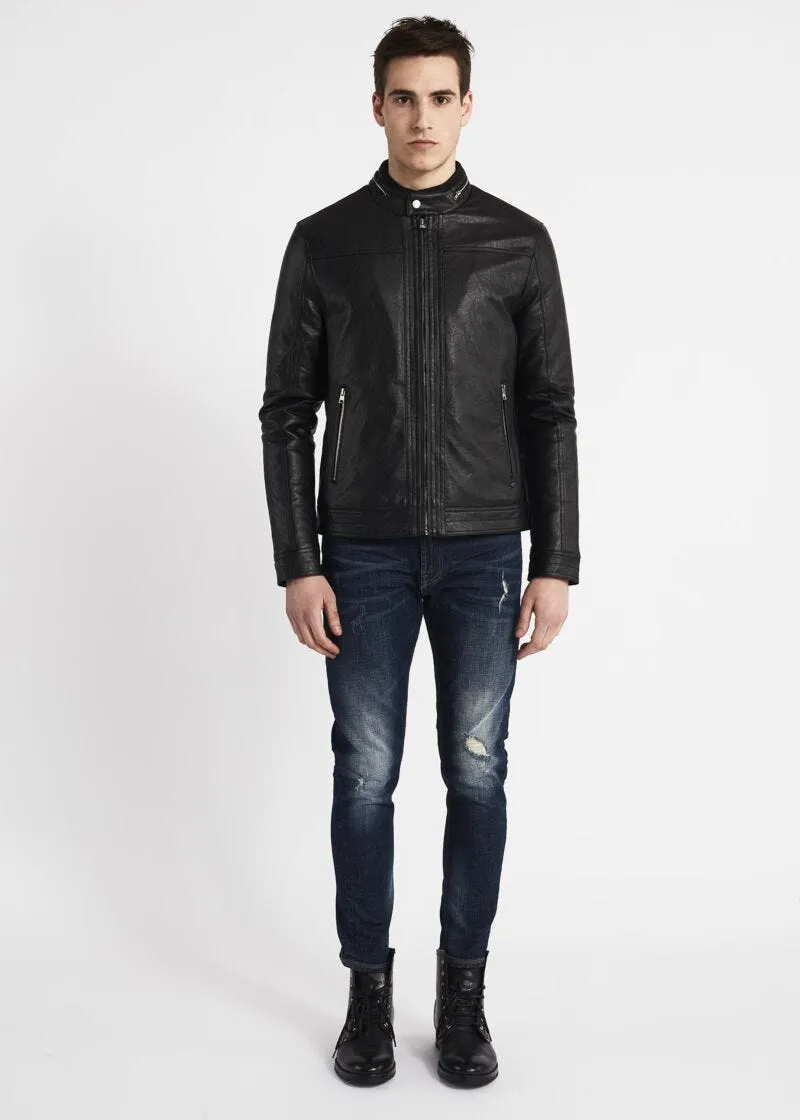 Giacca biker effetto pelle
