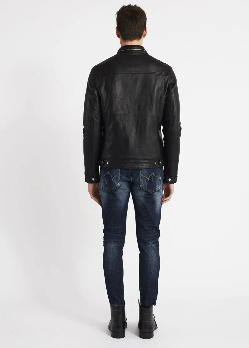 Giacca biker effetto pelle