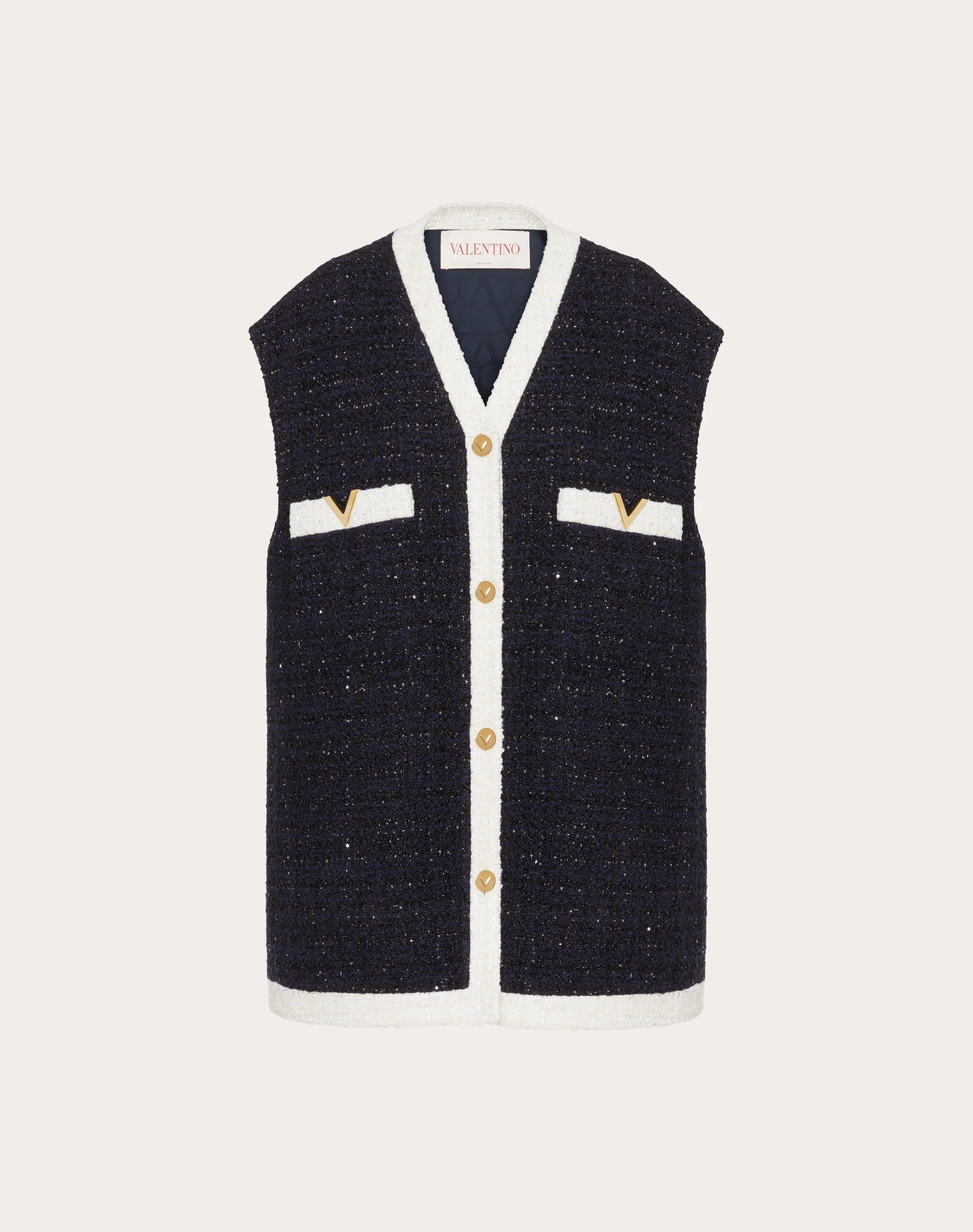 GILET IN GLAZE TWEED