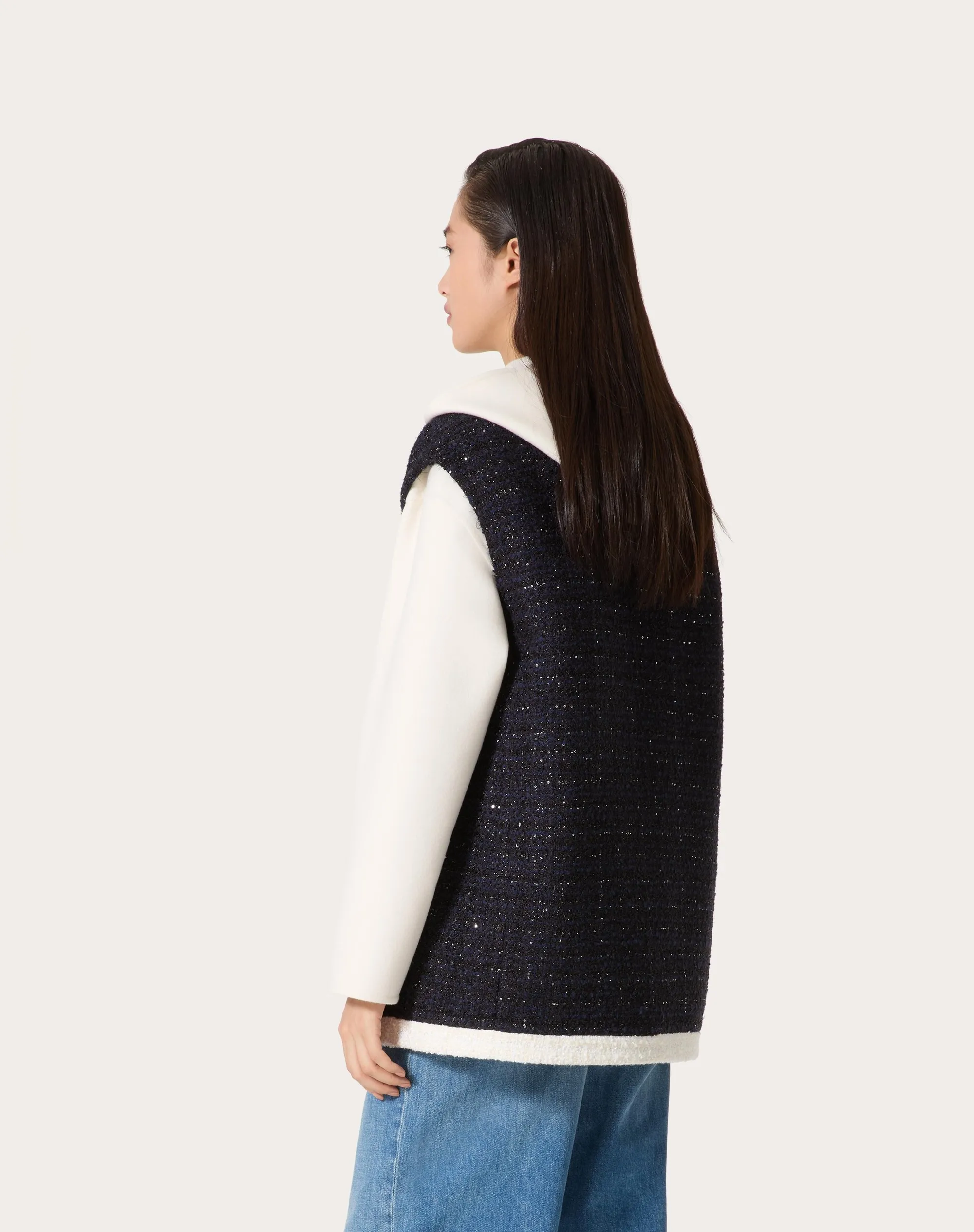 GILET IN GLAZE TWEED