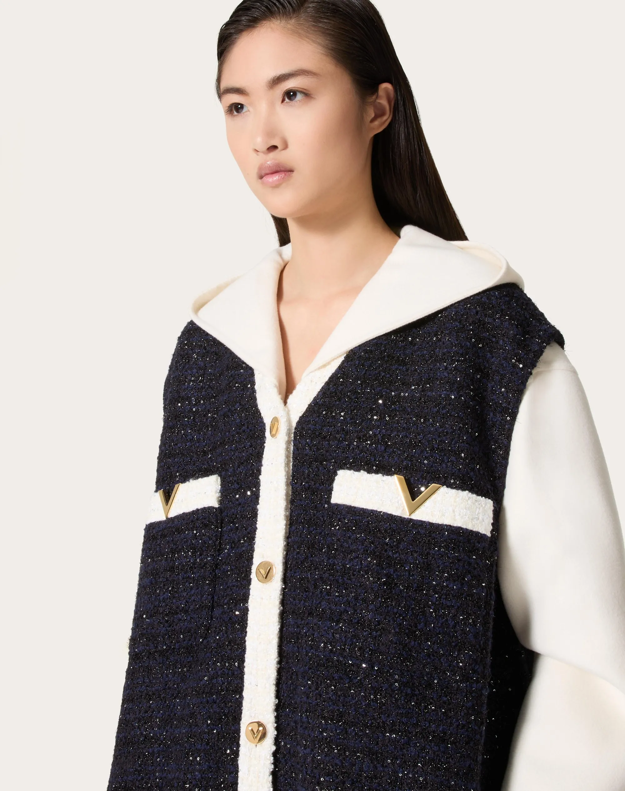 GILET IN GLAZE TWEED