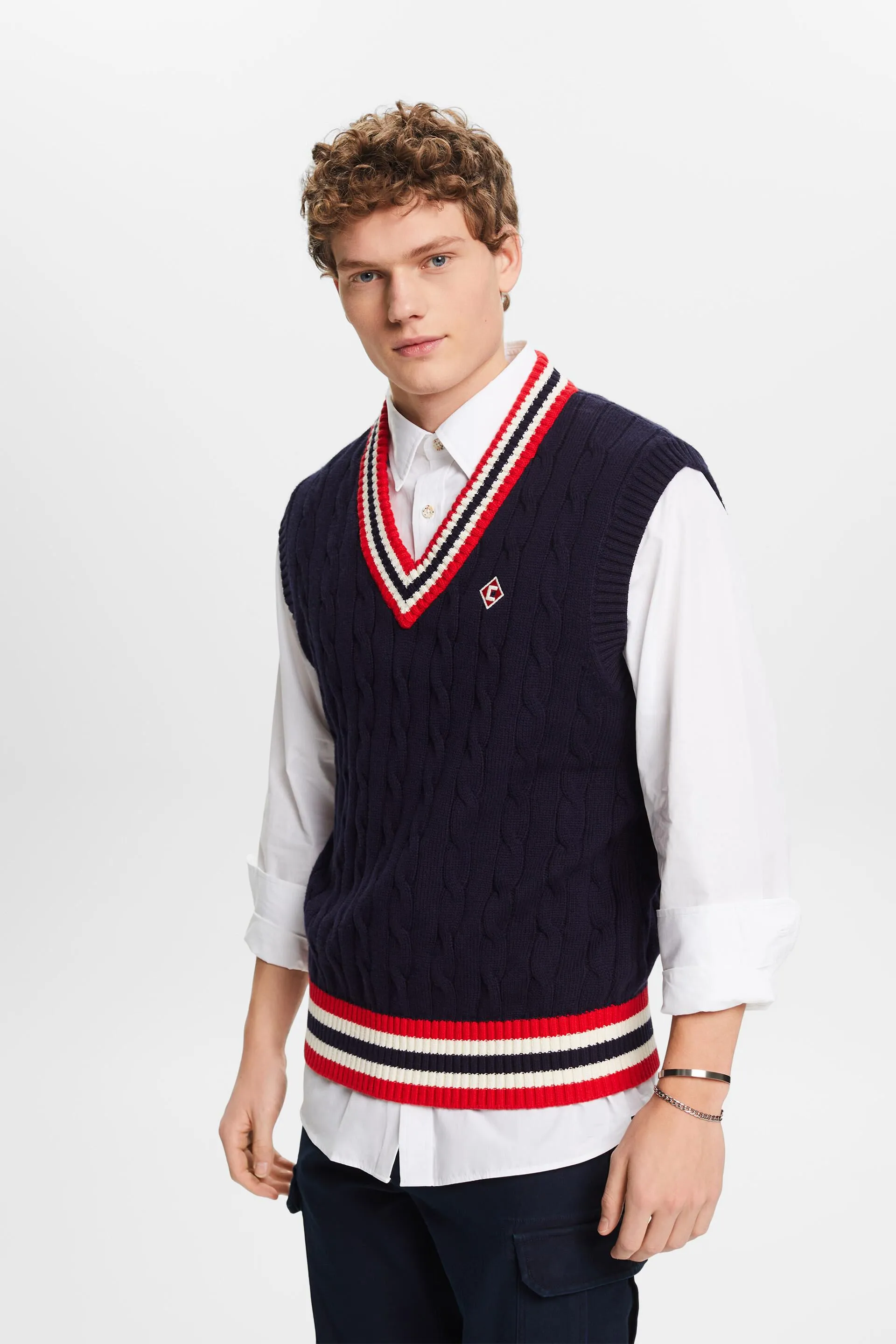 Gilet in maglia intrecciata
