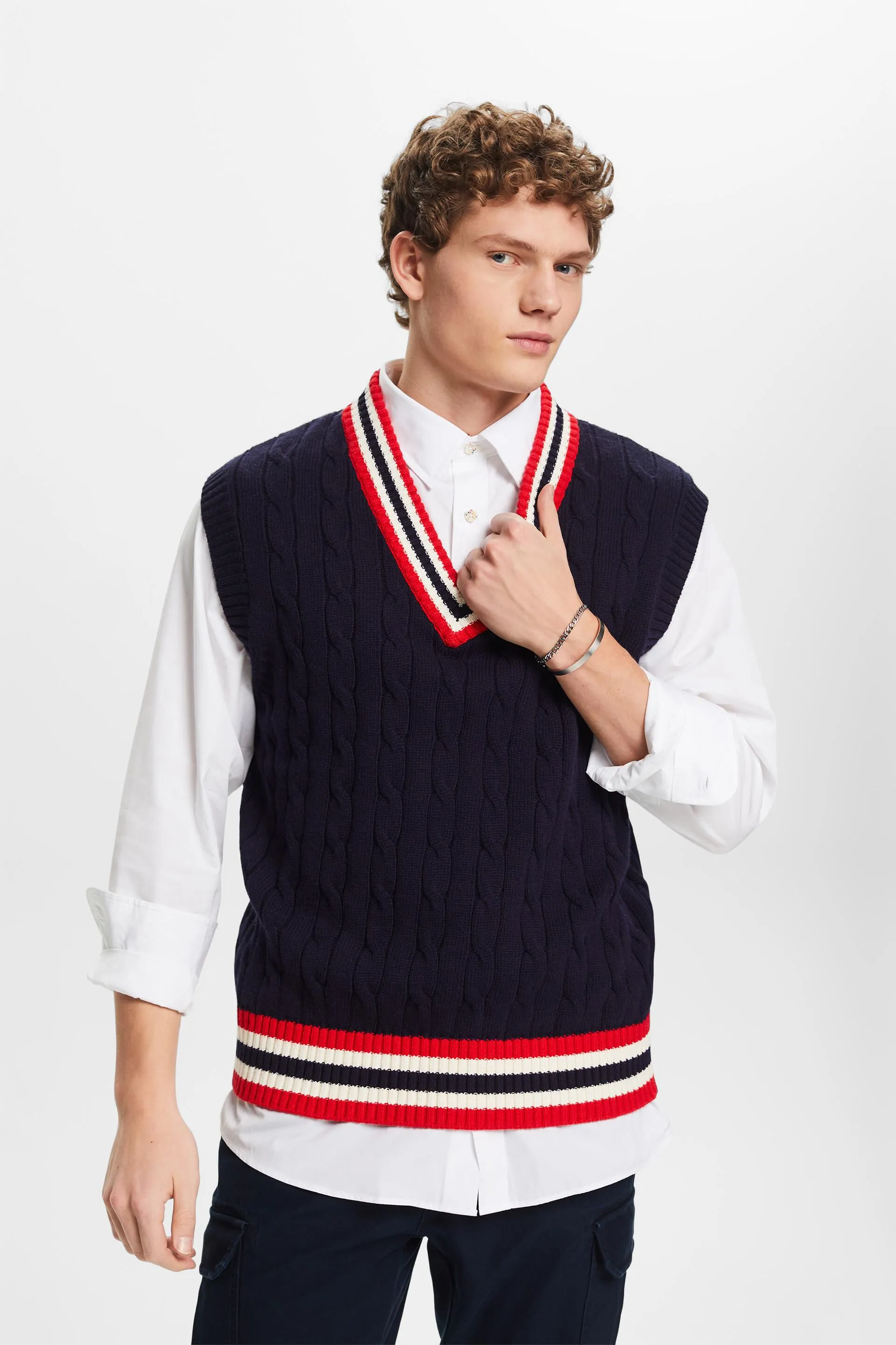 Gilet in maglia intrecciata