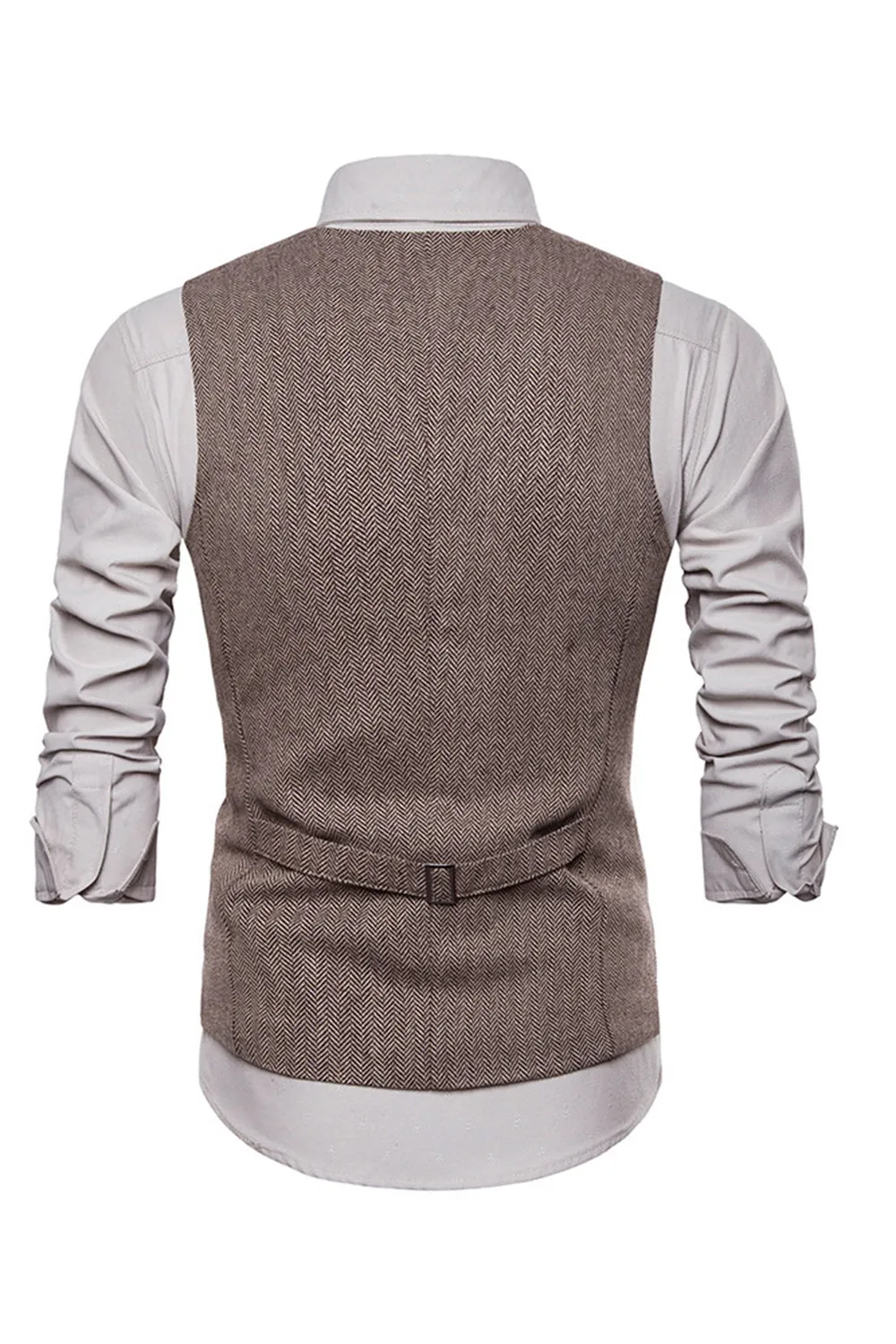Gilet monopetto con scollo a V nero da uomo