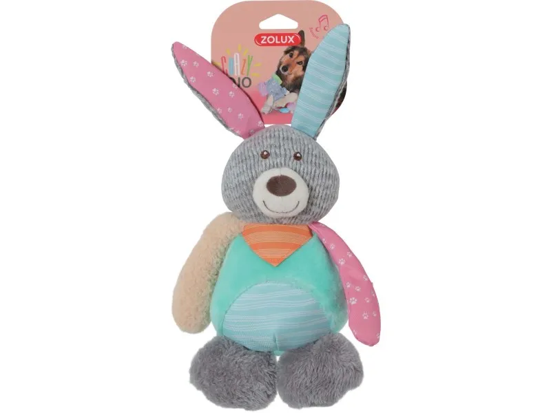 Gioco cane peluche crazy jojo coniglio 20x13x25 cm