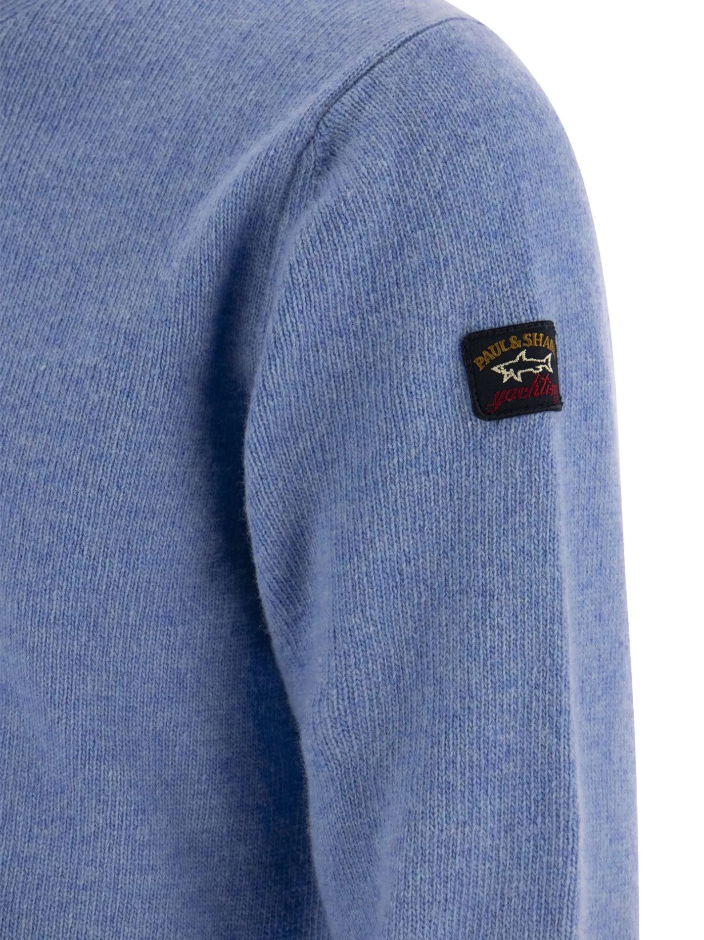 Girocollo in lana con patch sul braccio