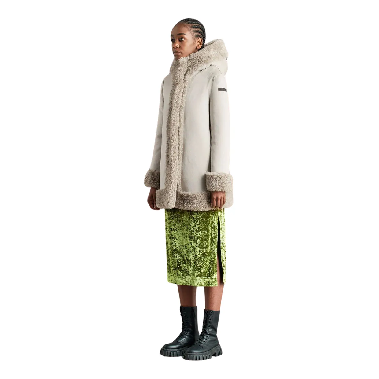Giubbino Donna Reversibile RRD Lamb Hood Wom Beige