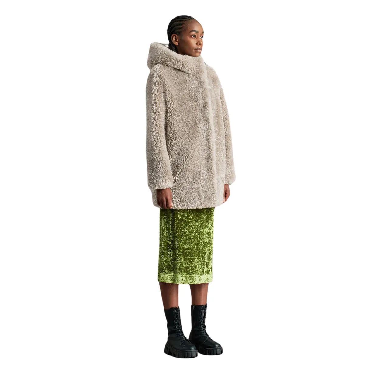 Giubbino Donna Reversibile RRD Lamb Hood Wom Beige