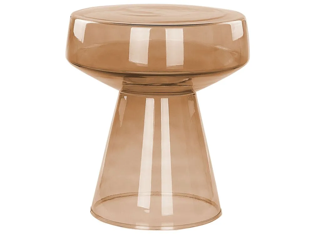 Glass Side Table Golden Brown LAGUNA