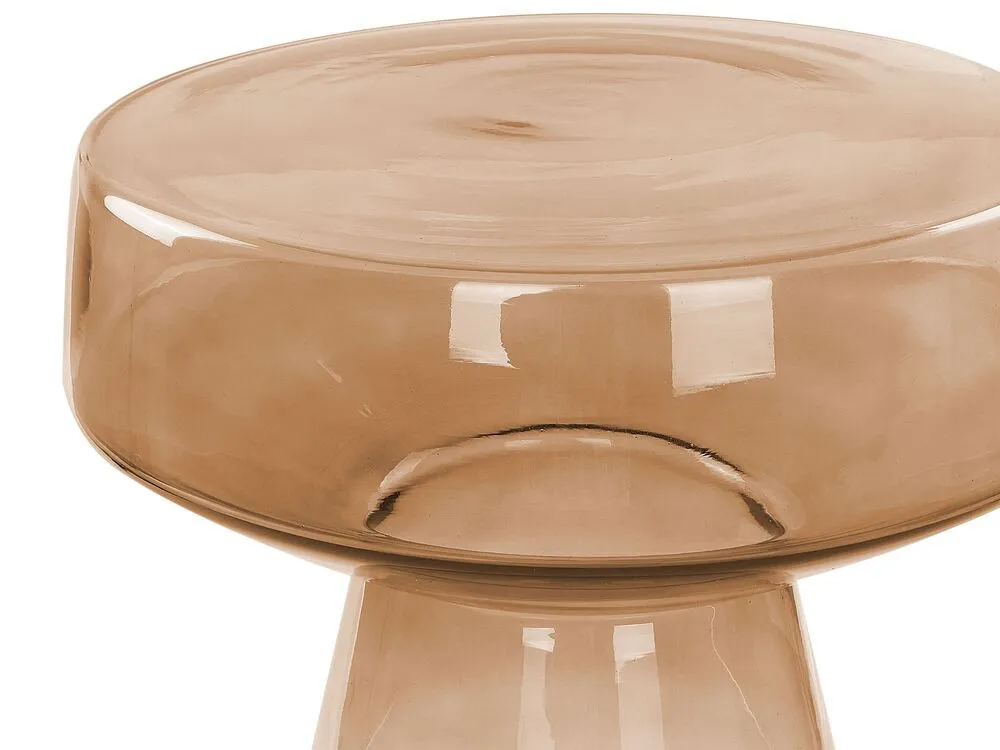 Glass Side Table Golden Brown LAGUNA