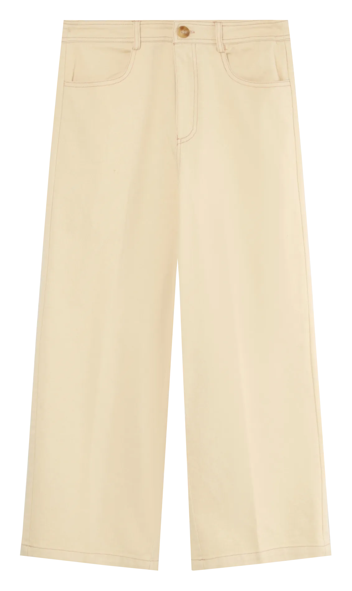  GRACE ET MILA   EMILIEN - Pantaloni larghi a vita alta in cotone | Beige