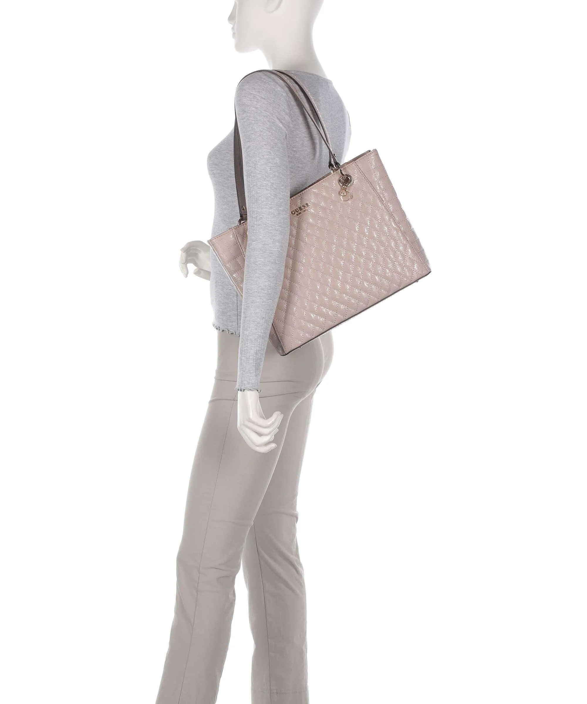  Guess Yarmilla Borsa shopper pelle sintetica rosa antico  