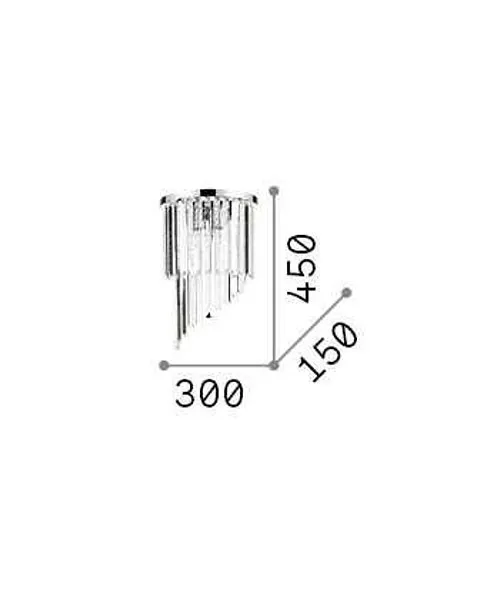 IDEAL-LUX Carlton AP3 Lampada da parete in cristallo 2 Colori