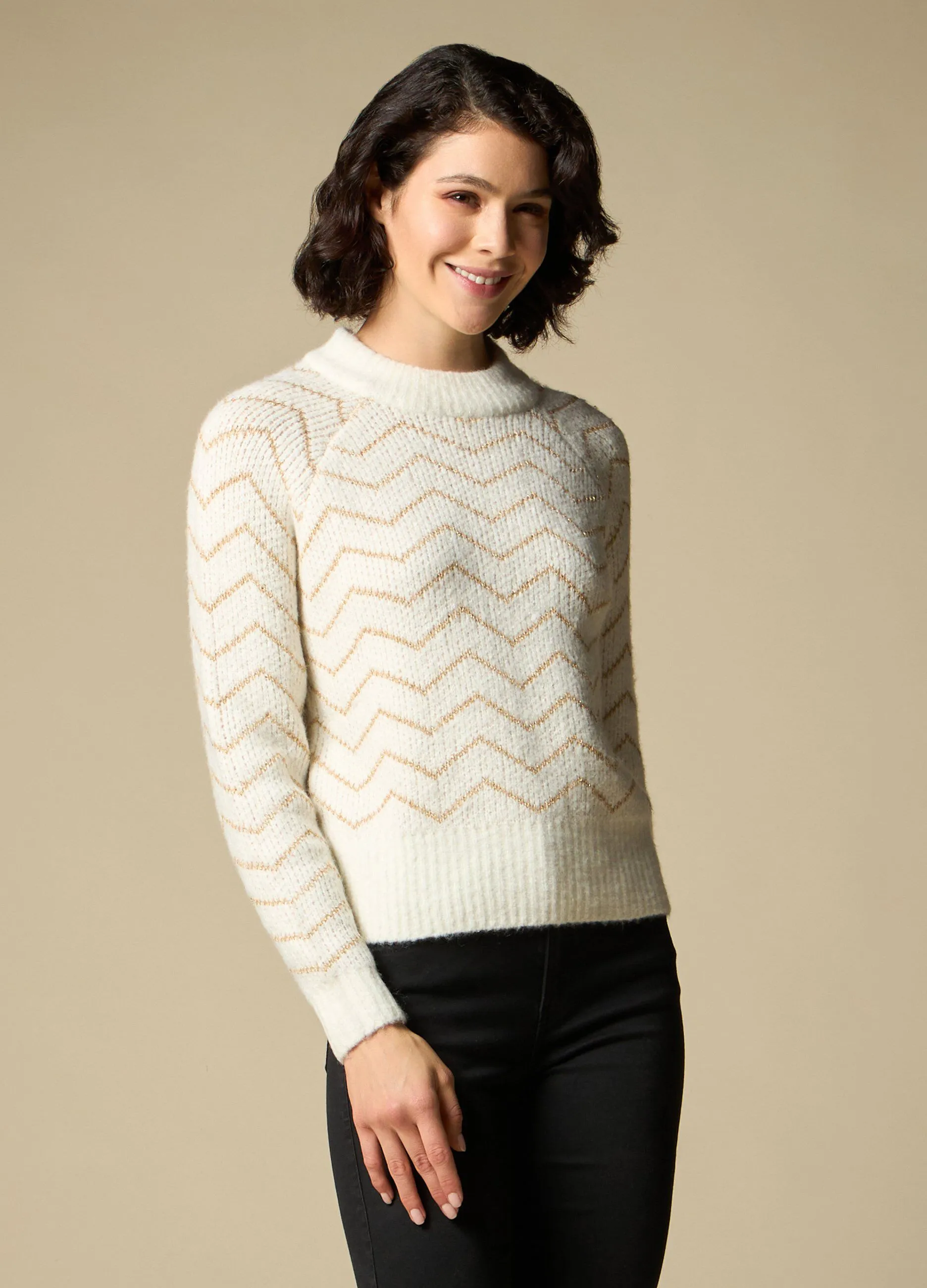 IWIE  Pullover misto lana con filo lurex donna