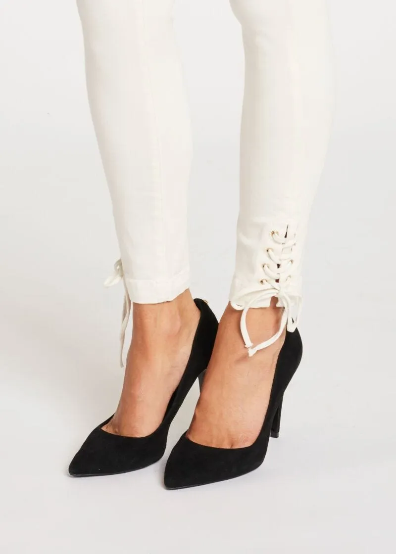 Jeggings con infilature