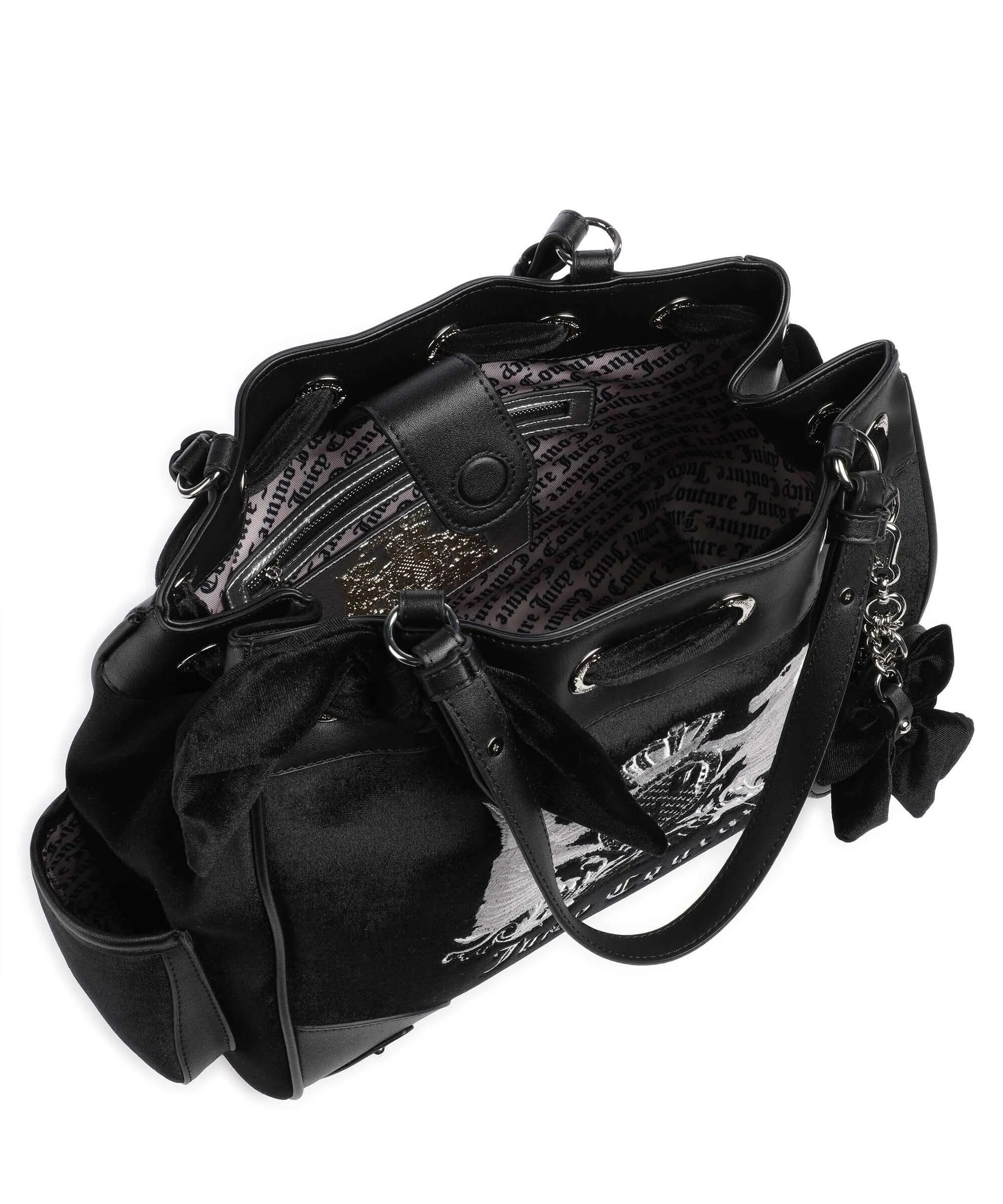  Juicy Couture Hollyhock Borsa shopper poliestere, pelle sintetica nero  