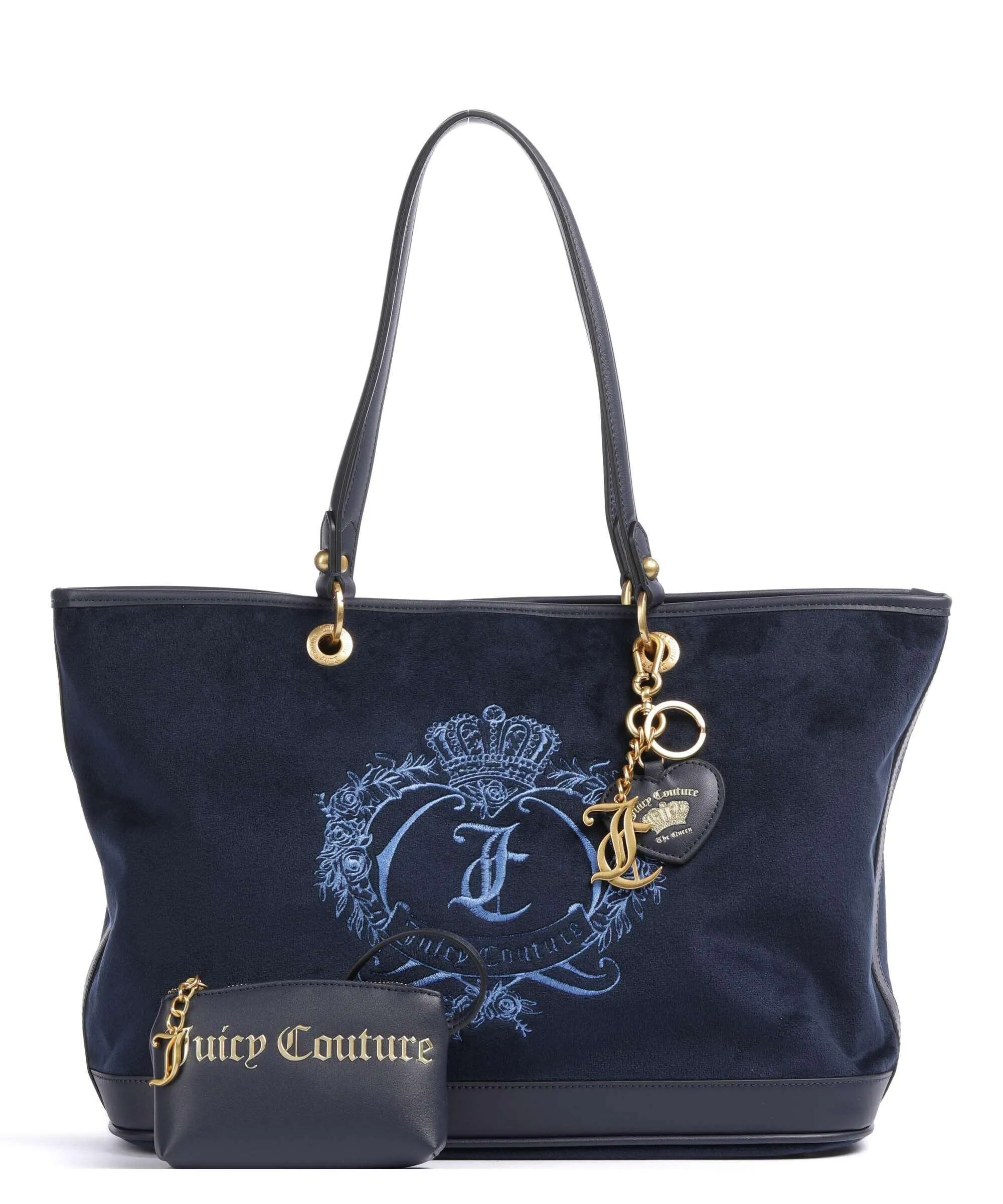  Juicy Couture Twig Heart L Borsa shopper poliestere, pelle sintetica blu scuro  