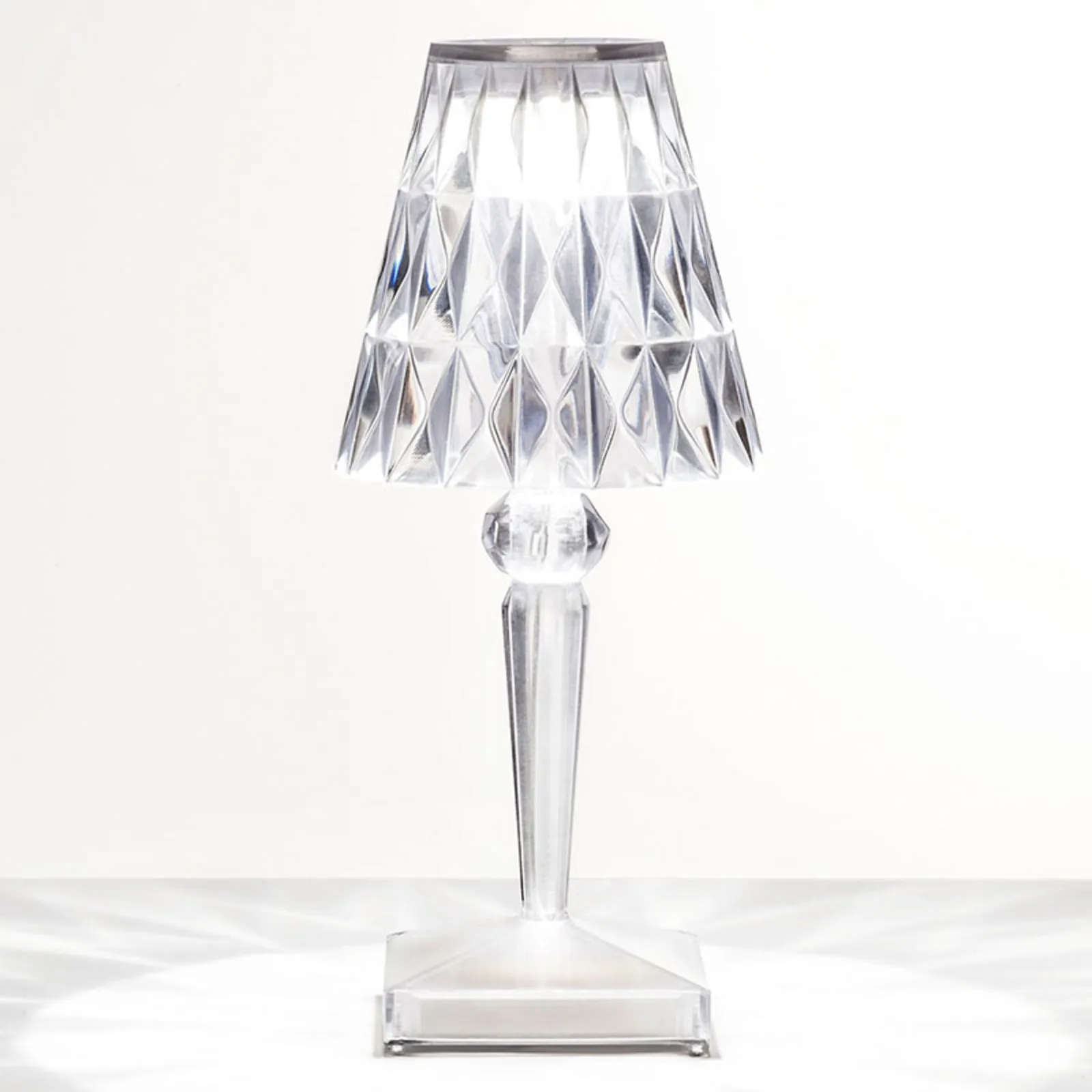 Kartell Lampada LED da tavolo a batteria Battery, 26 cm, trasparente, IP54