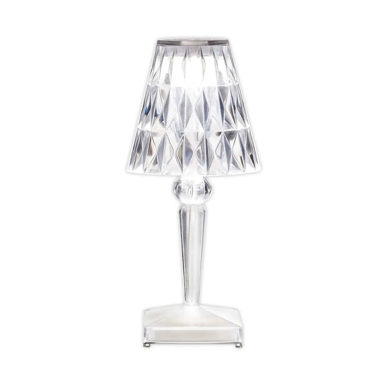 Kartell Lampada LED da tavolo a batteria Battery, 26 cm, trasparente, IP54