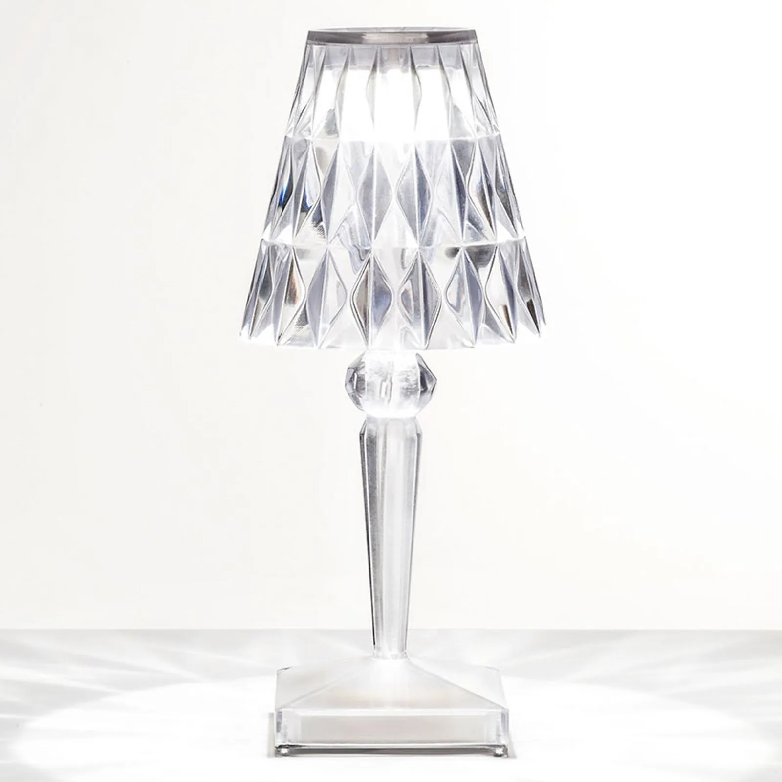 Kartell Lampada LED da tavolo a batteria Battery, 26 cm, trasparente, IP54