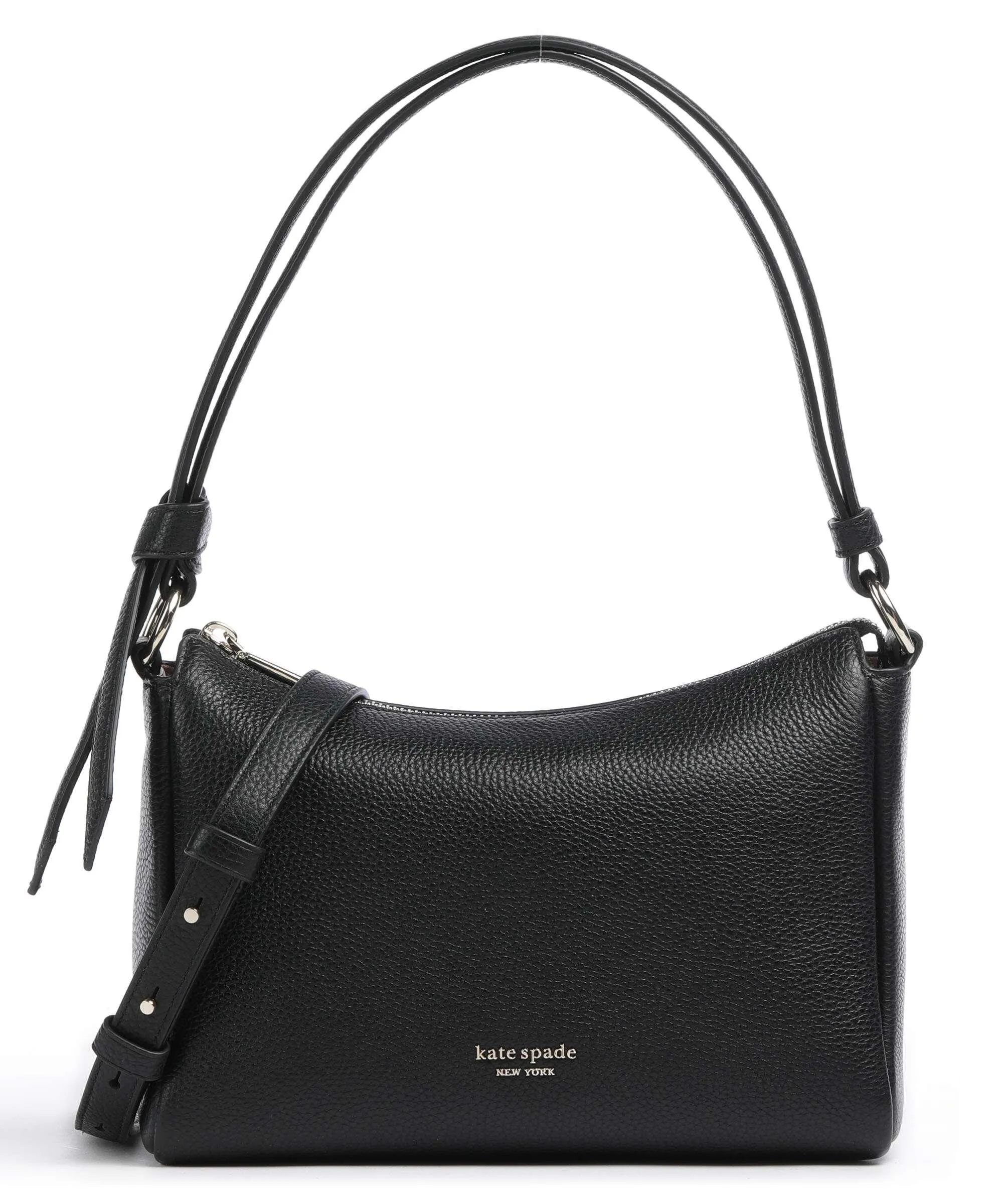  Kate Spade New York Knott Borsa a spalla pelle granulata nero  