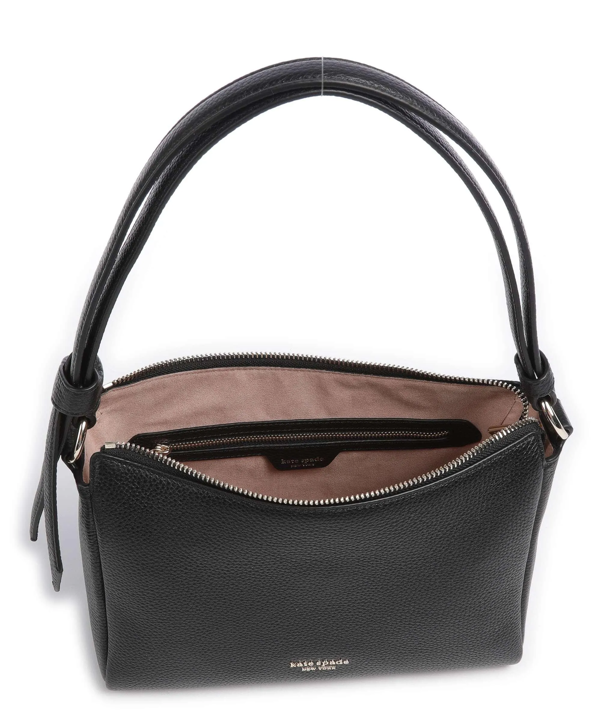  Kate Spade New York Knott Borsa a spalla pelle granulata nero  
