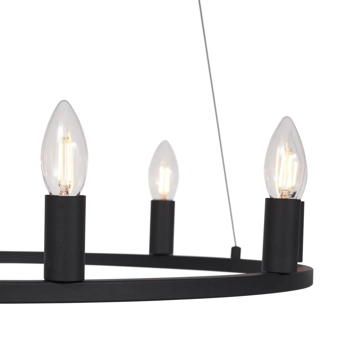 Lampada a sospensione industriale nera a 7 luci - Knight