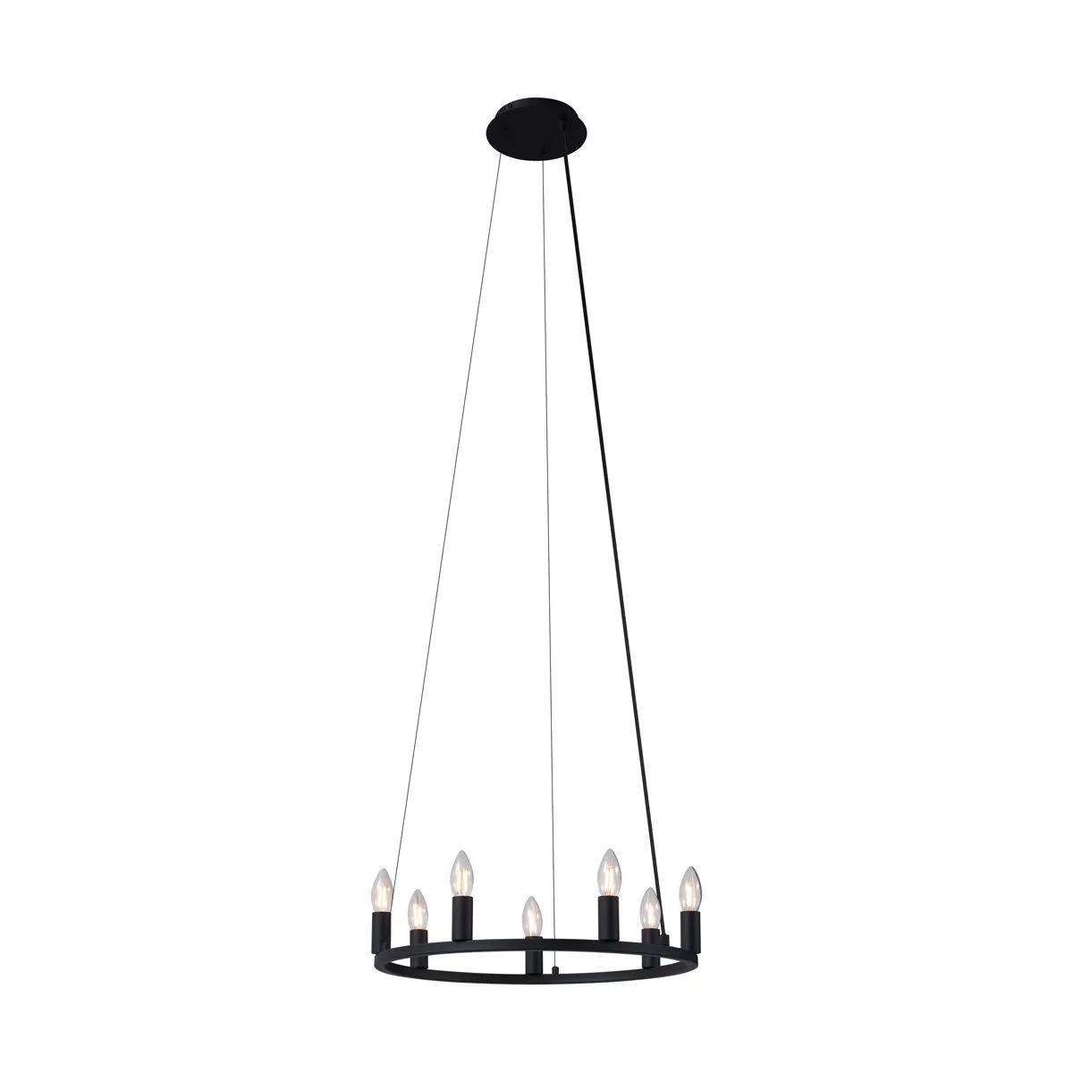Lampada a sospensione industriale nera a 7 luci - Knight
