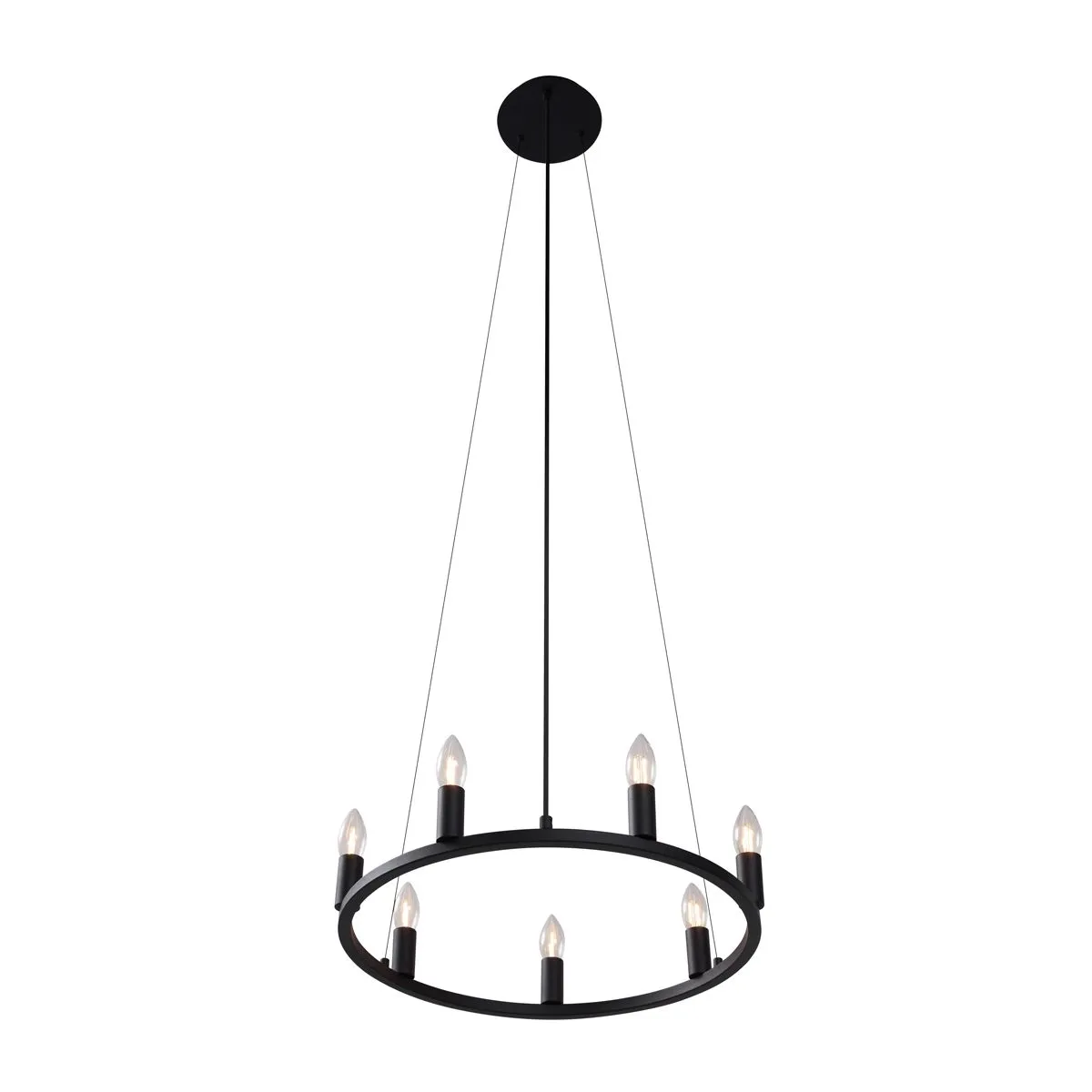 Lampada a sospensione industriale nera a 7 luci - Knight