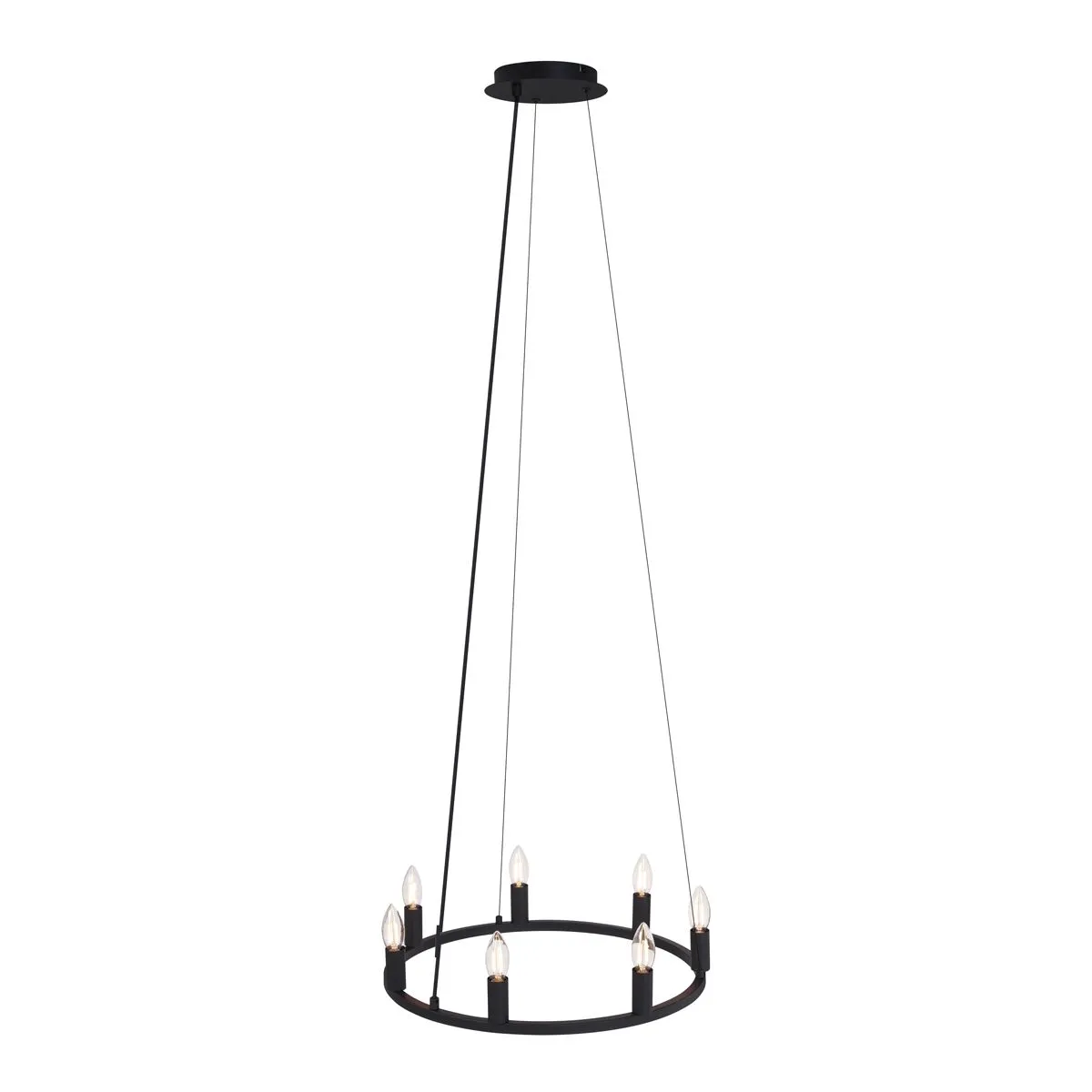 Lampada a sospensione industriale nera a 7 luci - Knight