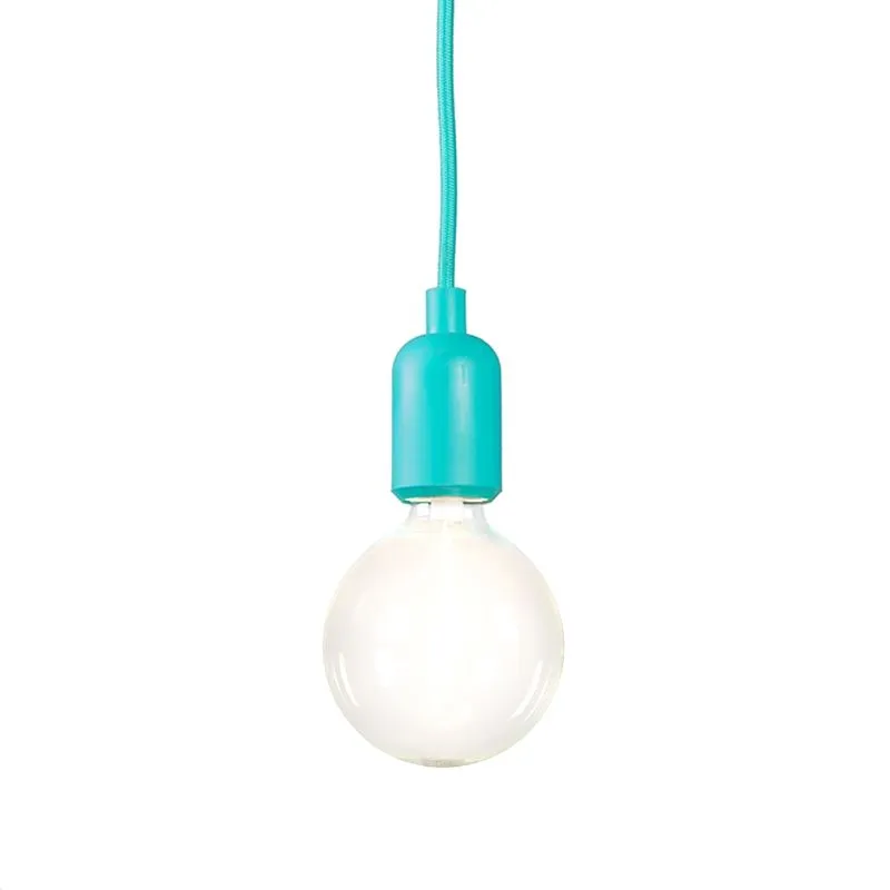 Lampada a sospensione minimalista 'Cava' moderna turchesa/tessuto - adatta per LED / interna