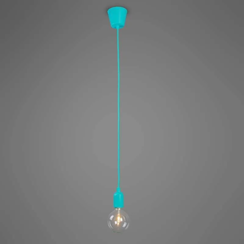 Lampada a sospensione minimalista 'Cava' moderna turchesa/tessuto - adatta per LED / interna