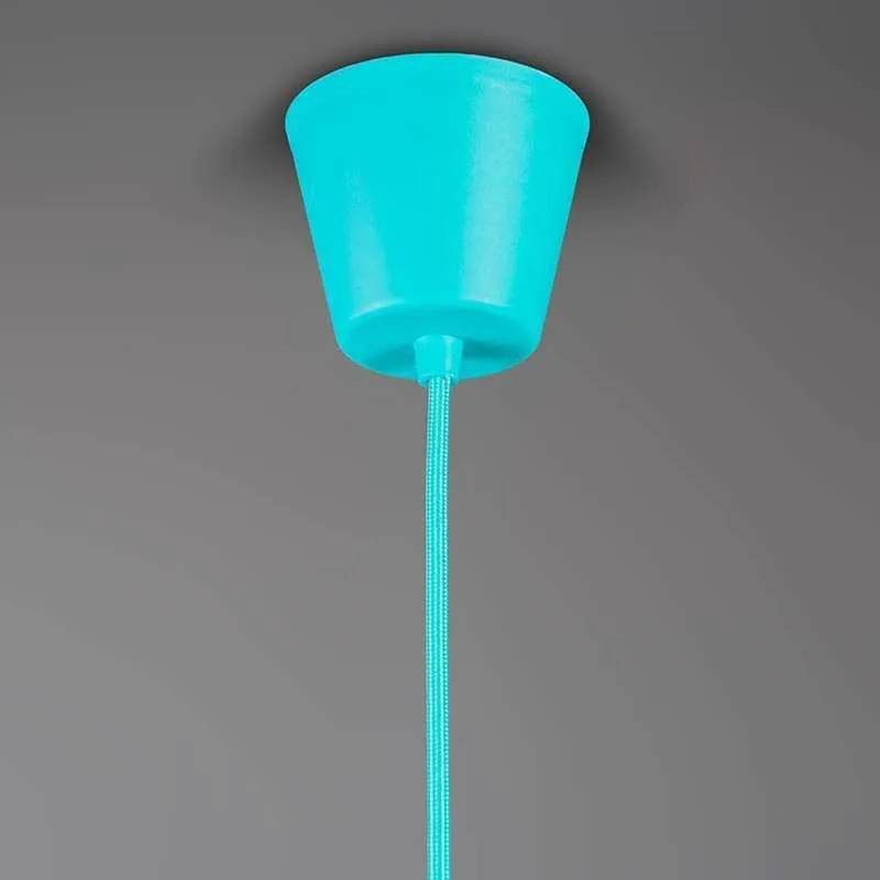 Lampada a sospensione minimalista 'Cava' moderna turchesa/tessuto - adatta per LED / interna