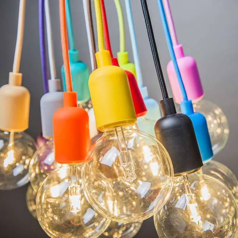Lampada a sospensione minimalista 'Cava' moderna turchesa/tessuto - adatta per LED / interna
