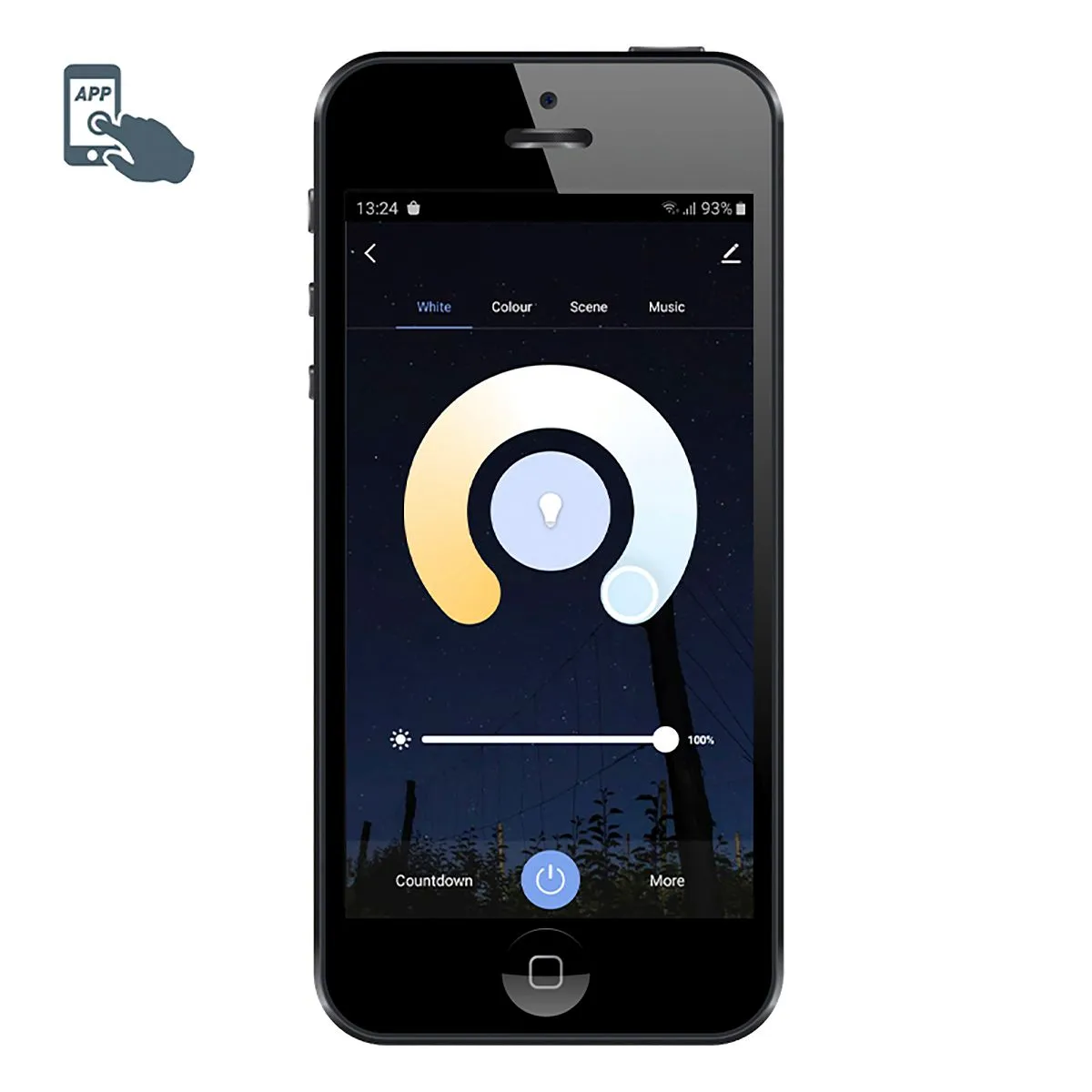Lampada da terra intelligente nera con interno dorato con 3 WiFi GU10 - Buell