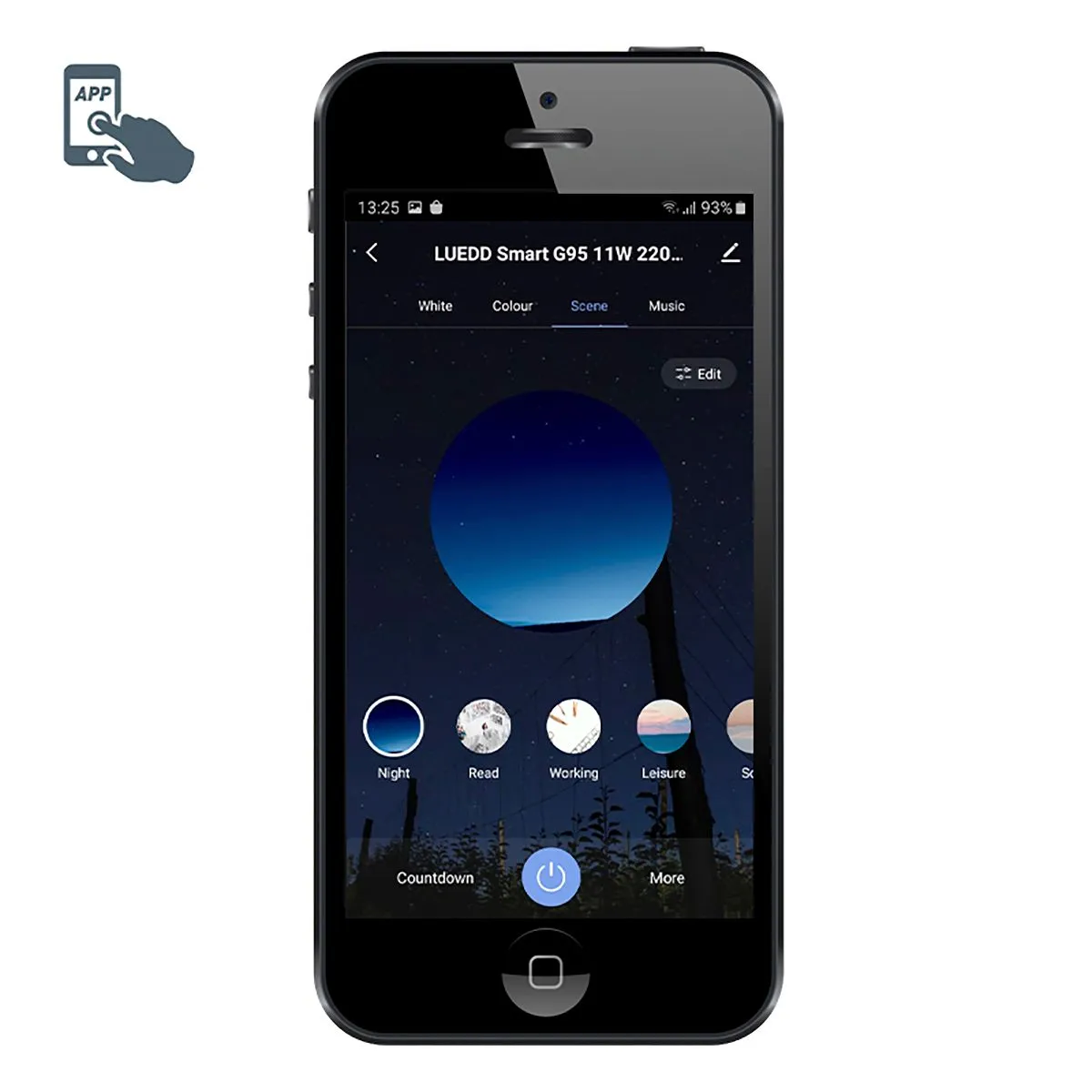 Lampada da terra intelligente nera con interno dorato con 3 WiFi GU10 - Buell