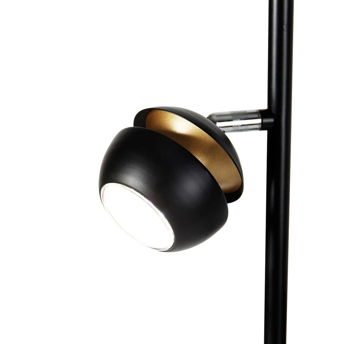 Lampada da terra intelligente nera con interno dorato con 3 WiFi GU10 - Buell