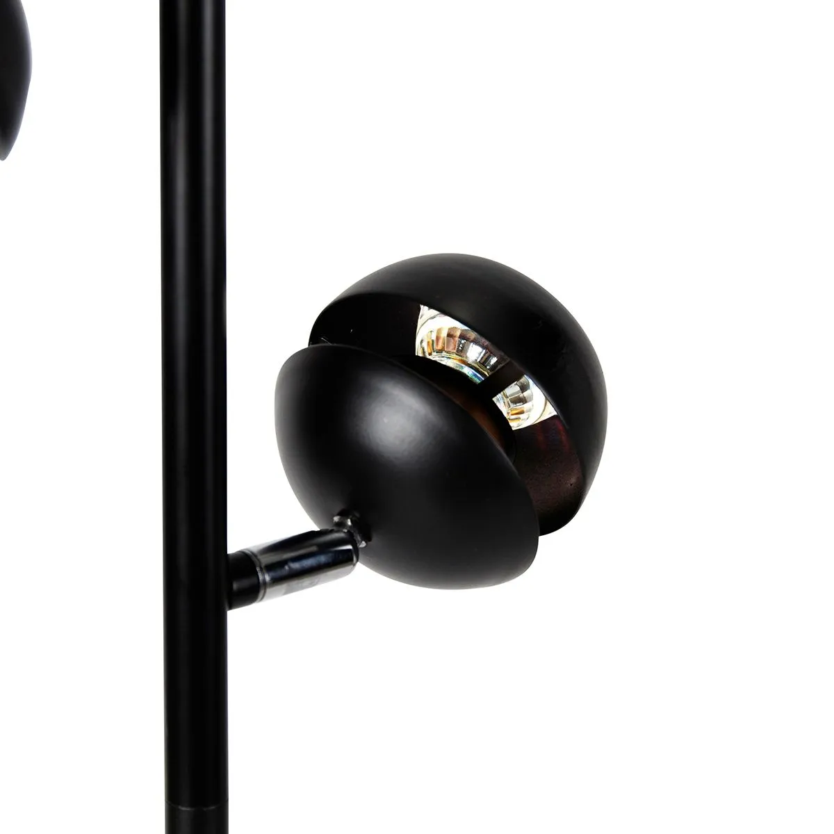 Lampada da terra intelligente nera con interno dorato con 3 WiFi GU10 - Buell